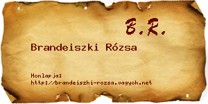 Brandeiszki Rózsa névjegykártya